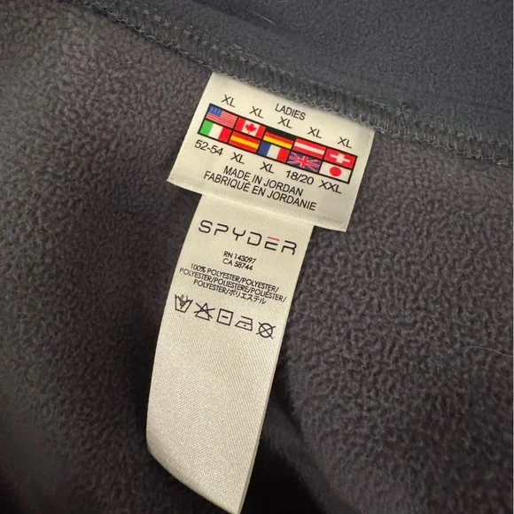 Spyder Core Gray & Hot Pink Zip Front Fleece Lined Jacket- size XL - Picture 14 of 16